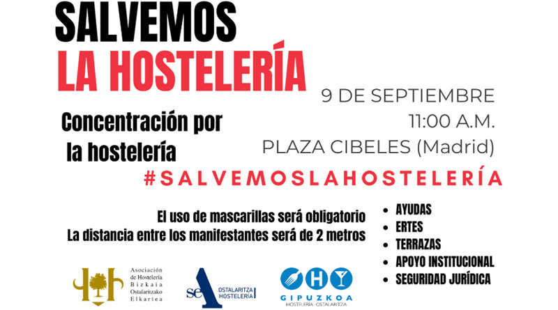 50 asociaciones empresariales de hostelería se concentrarán en Madrid ante la actual situación del sector