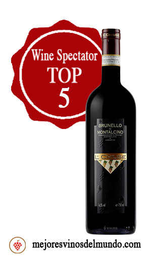 Quinto Puesto Mejor Vino según Wine Spectator para 2022 ha idoa tierras Italianas con este profundo y fresco Le Chiuse Brunello di Montalcino.